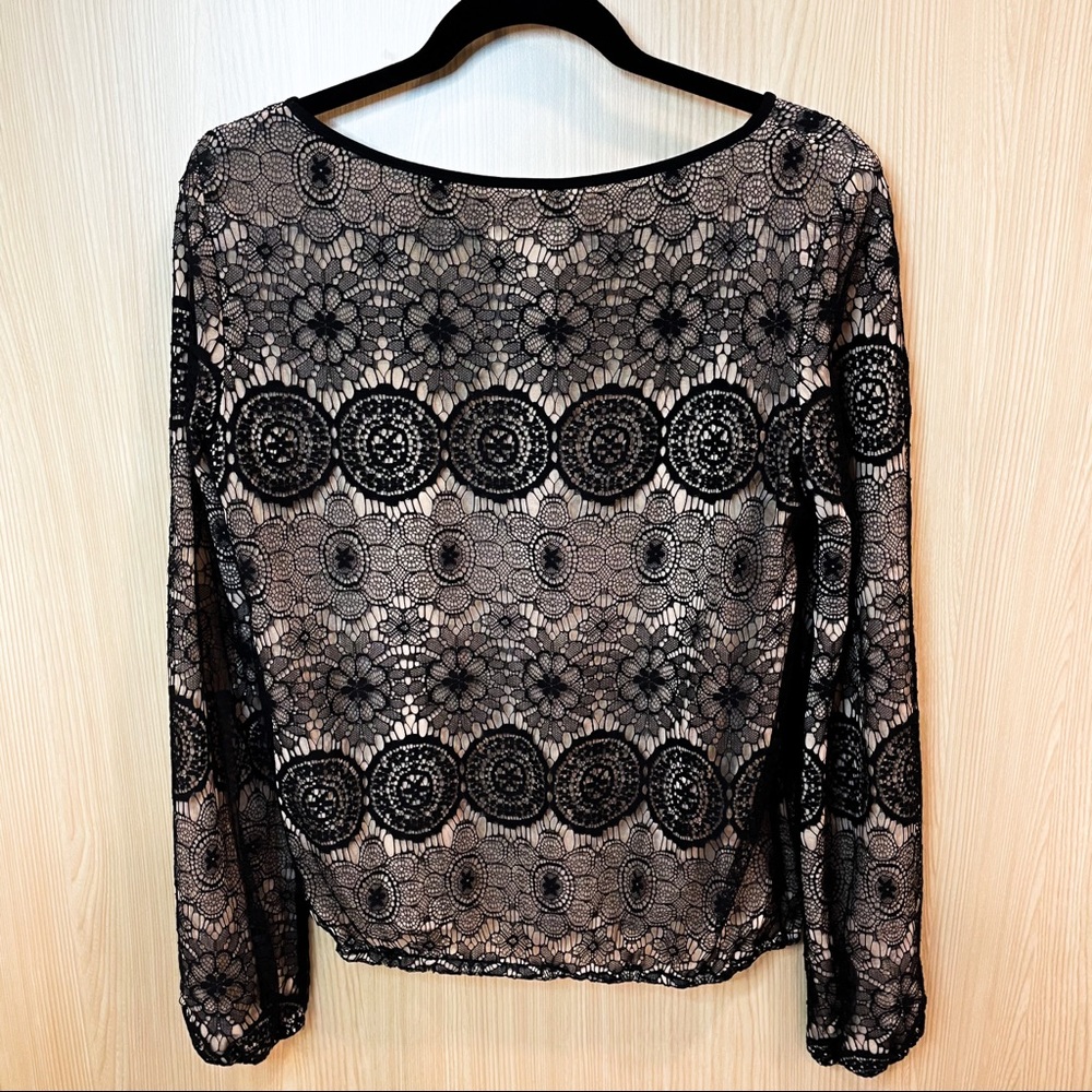 Max Studio Black Lace Top